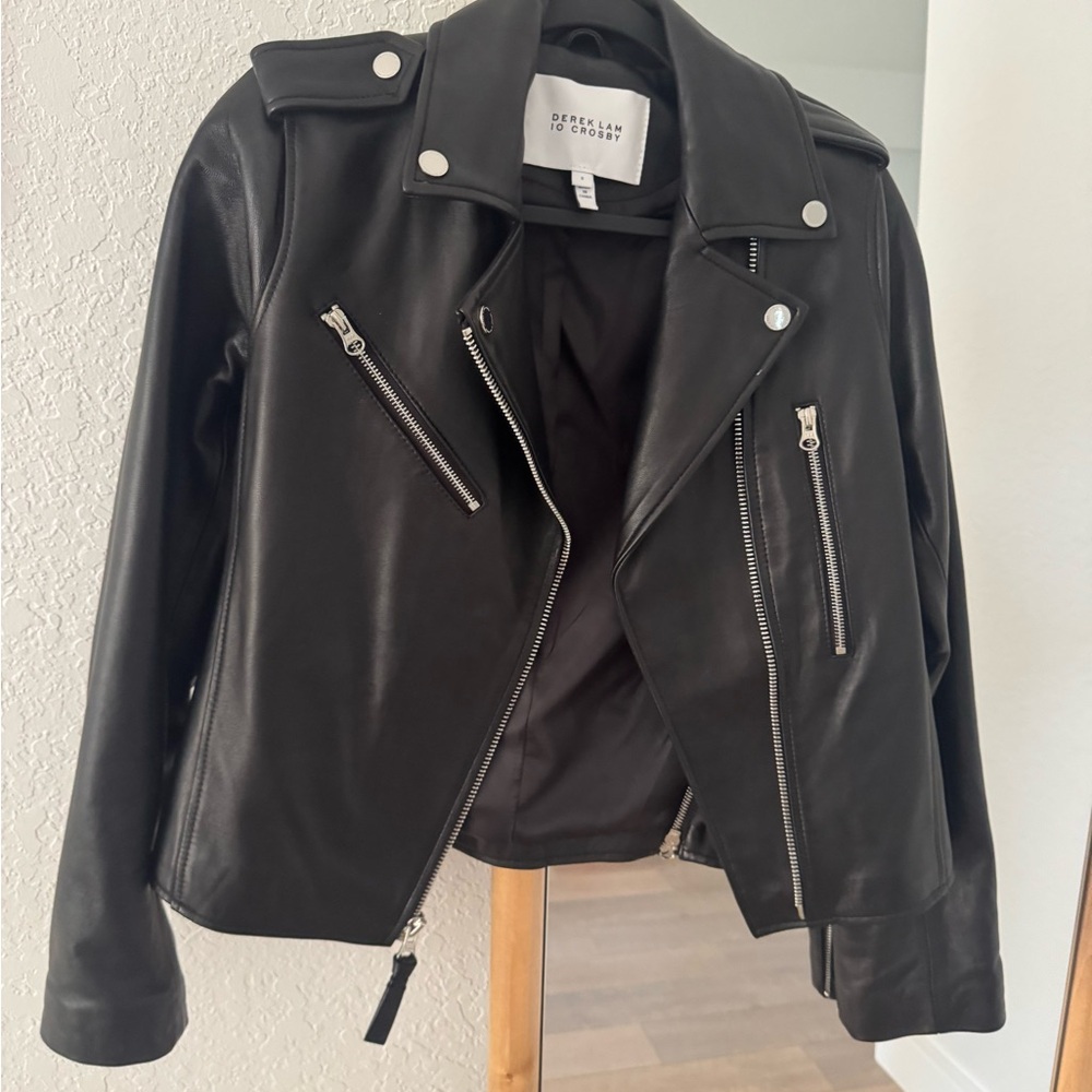 Derek Lam Black Leather Moto Jacket - Picture 4 of 9